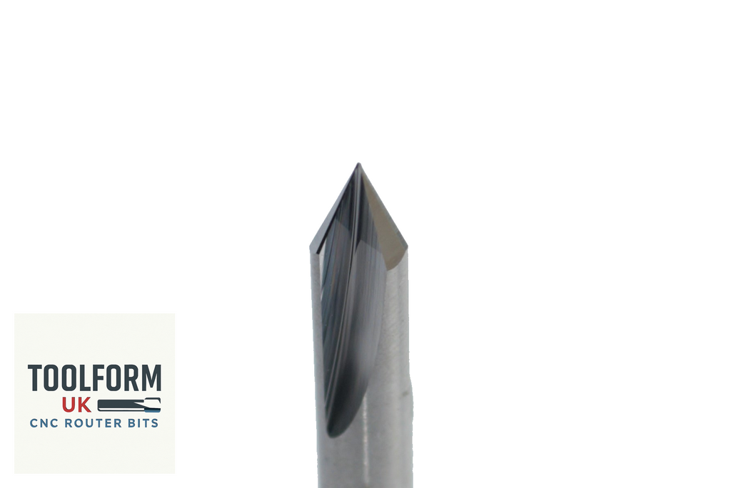 60° Chamfer Bits – Solid Carbide CNC Router Cutters for Bevel Edges and Countersinking