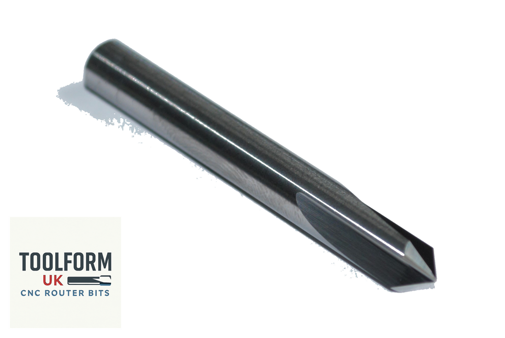 CNC router bit with Toolform UK logo on a white background